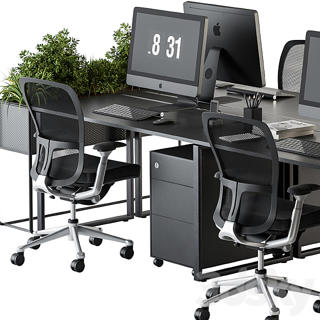Office Furniture – employee Set – Plants Box Divider 34 3DSMax File - thumbnail 4