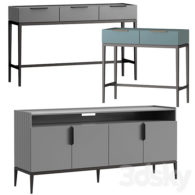 Dantone Home Metropolitan Console Set 3d