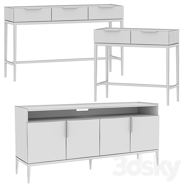 Dantone Home Metropolitan Console Set 3dmodel