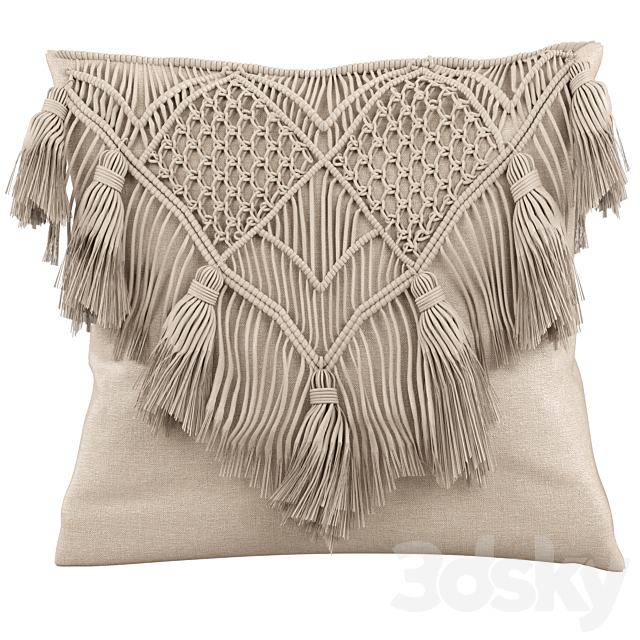 Macrame cushion 3d