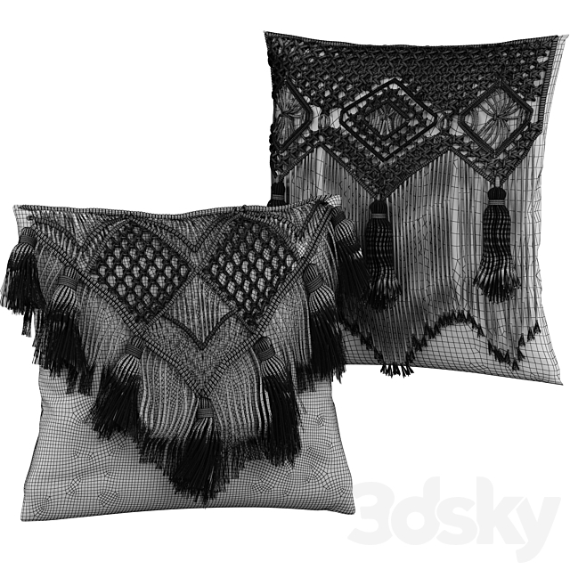 Macrame cushion 3dskyfree