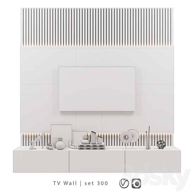 TV Wall | set 300 3DSMax File - thumbnail 2