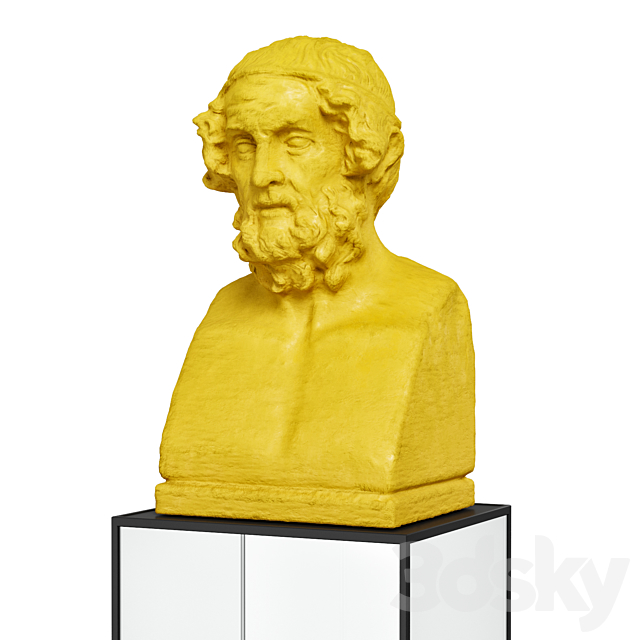 Homer Roman Bust sculpture 3DSMax File - thumbnail 4