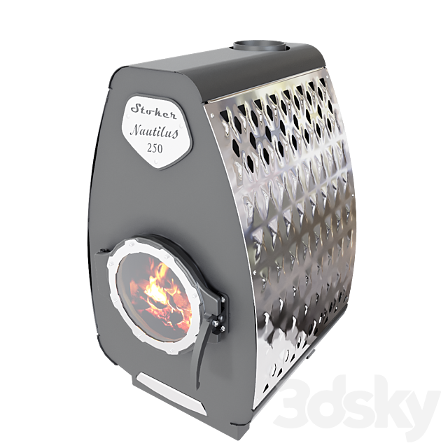 Stoker stove NAUTILUS 250 – OM 3DS Max Model - thumbnail 2