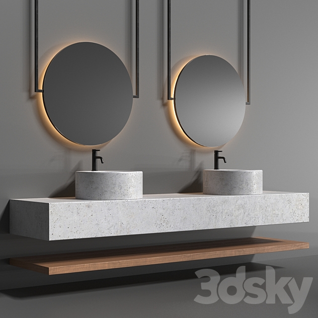 Bathroom set with a surface-mounted washbasin from 