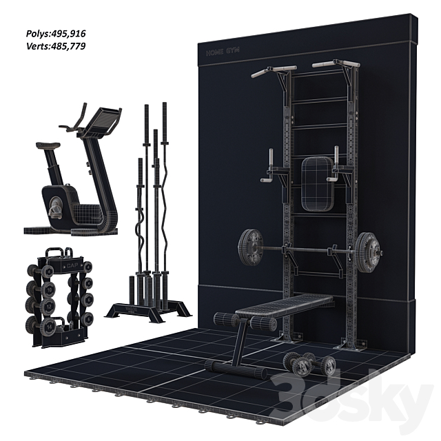 GYM-Room-Bodybuilding 3d