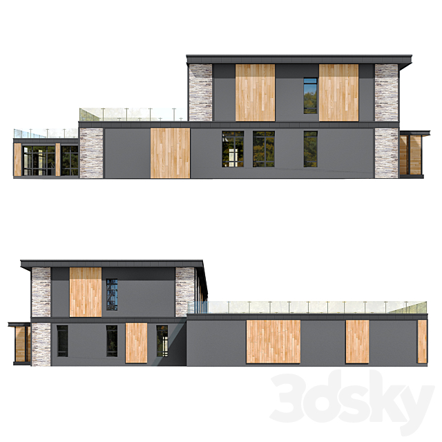 House in the Wright style 3DSMax File - thumbnail 4