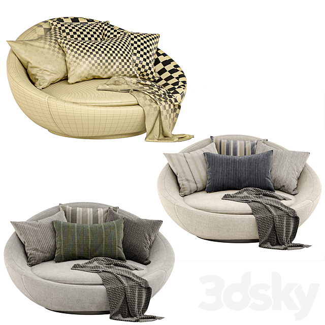 Armchair lacoon by desiree 3DSMax File - thumbnail 5