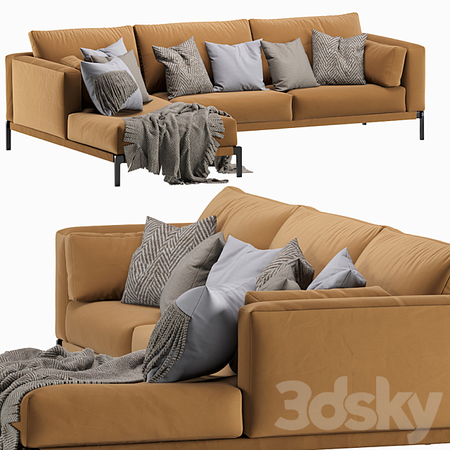 Flexform Romeo Chaise Longue Sofa 3dsky