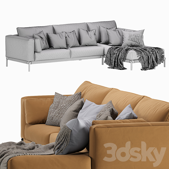 Flexform Romeo Chaise Longue Sofa 3d Download