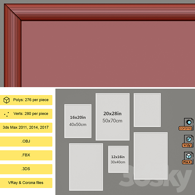 Wall Art Set-23 3DSMax File - thumbnail 6