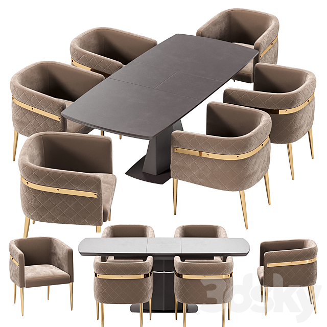 Garda dining chair and Diamond table 3DSMax File - thumbnail 2