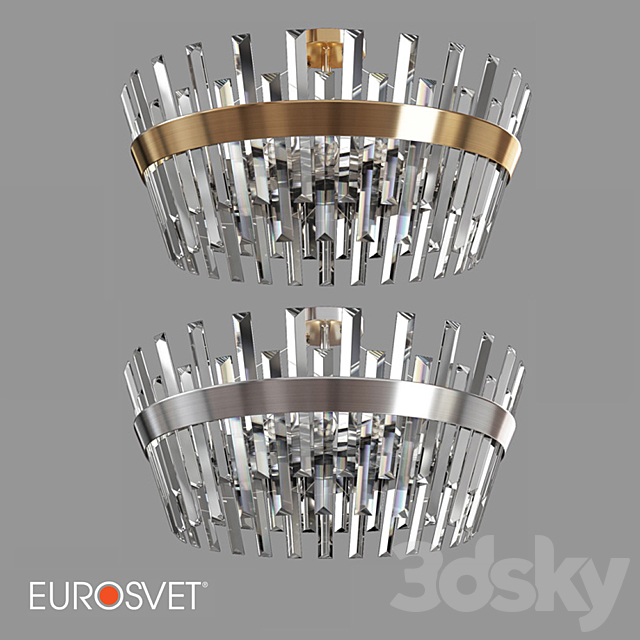 OM Ceiling chandelier with crystal Eurosvet 10111_8 Steccato 3DSMax File - thumbnail 1