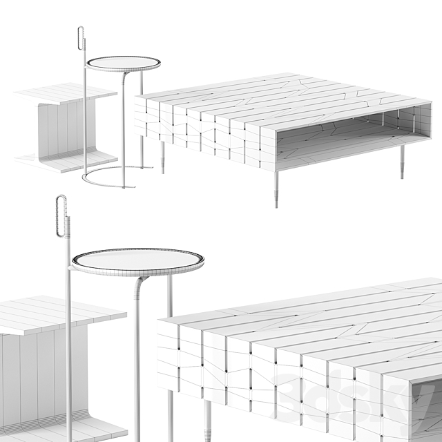 Coffee tables set by De La Espada 3d