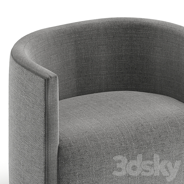 CONFIDENT RATTAN By Living Divani Fabric armchair with armrests 3DSMax File - thumbnail 2