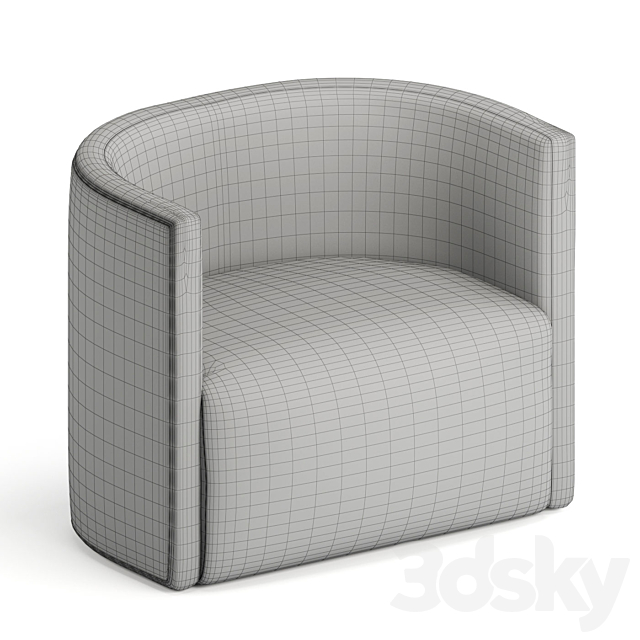 CONFIDENT RATTAN By Living Divani Fabric armchair with armrests 3DSMax File - thumbnail 4
