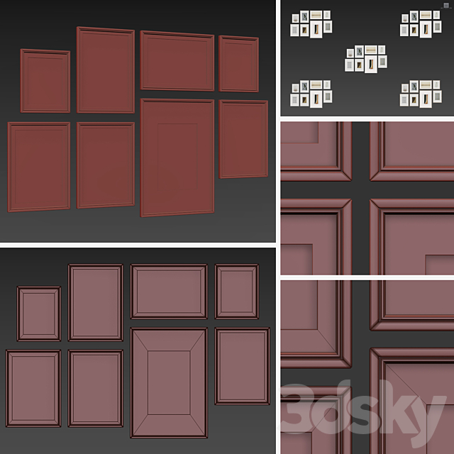 Picture Frames Set -253 3dmodel