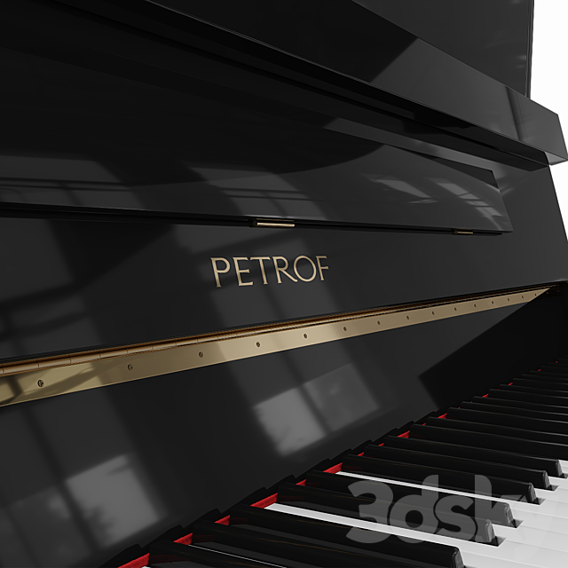 Piano PETROF P 118 S1. Piano chair Discacciati 3dsky