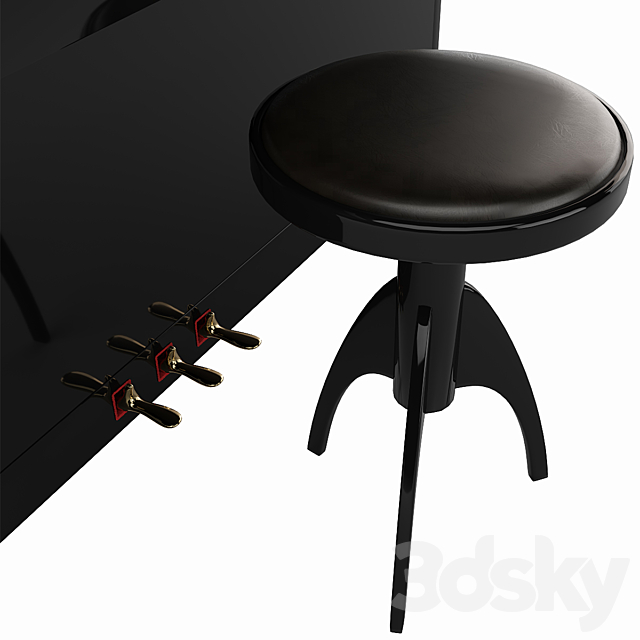 Piano PETROF P 118 S1. Piano chair Discacciati 3dskyfree