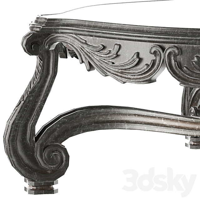 rococo middle coffee table 3DSMax File - thumbnail 2