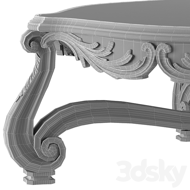 rococo middle coffee table 3DSMax File - thumbnail 3