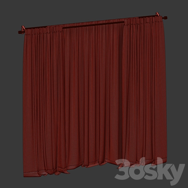 Curtains with tulle in two colors 3DSMax File - thumbnail 4