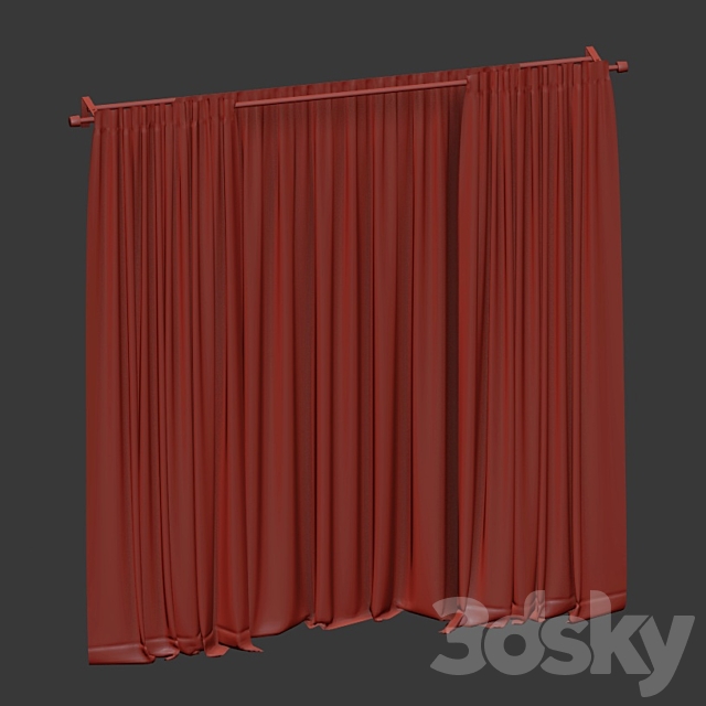 Curtains with tulle in two colors 3DSMax File - thumbnail 5