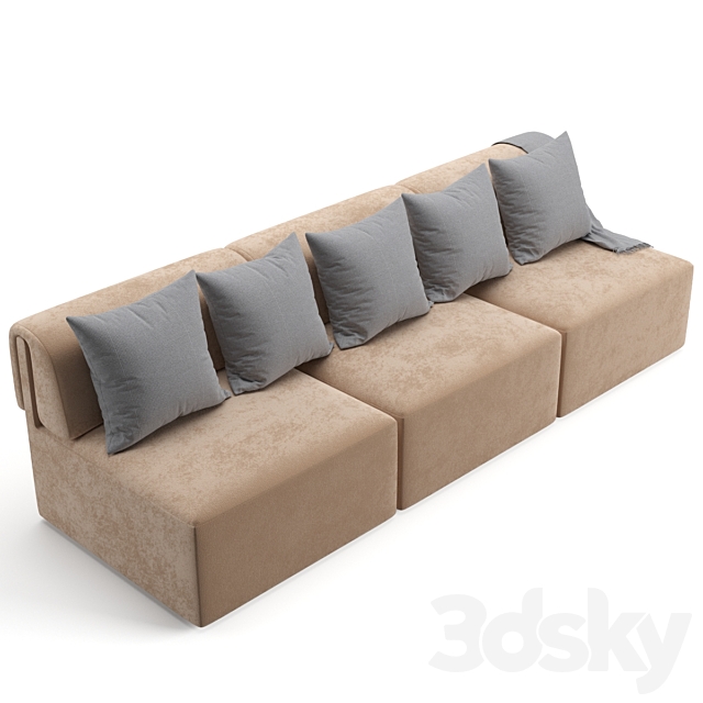 Gubi Wonder sofa 3 seater with. without armrest 3DSMax File - thumbnail 3