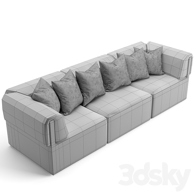 Gubi Wonder sofa 3 seater with. without armrest 3DSMax File - thumbnail 6