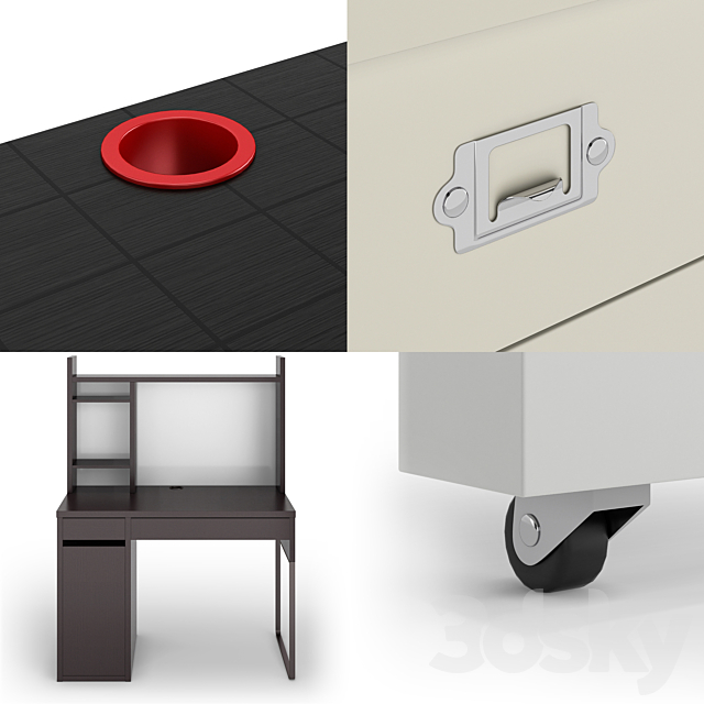 Set of desks IKEA set 2 3DSMax File - thumbnail 6