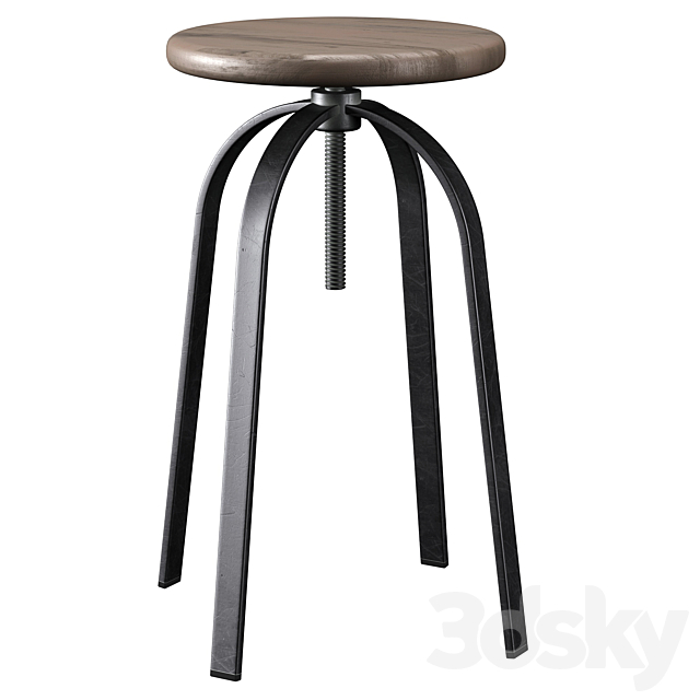 Round bar stool 3DSMax File - thumbnail 1