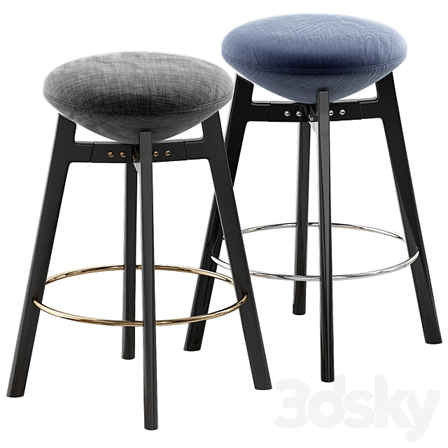 Roche Bobois U-TURN bar stools 3DSMax File - thumbnail 2