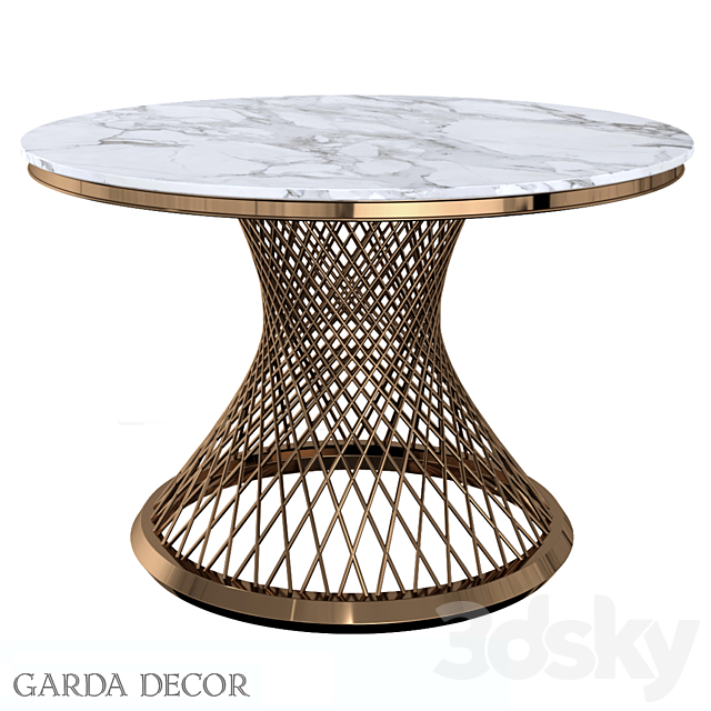 Dining Table Round Artificial Marble _ GOLD 76AR-DT805 Garda Decor 3DSMax File - thumbnail 1