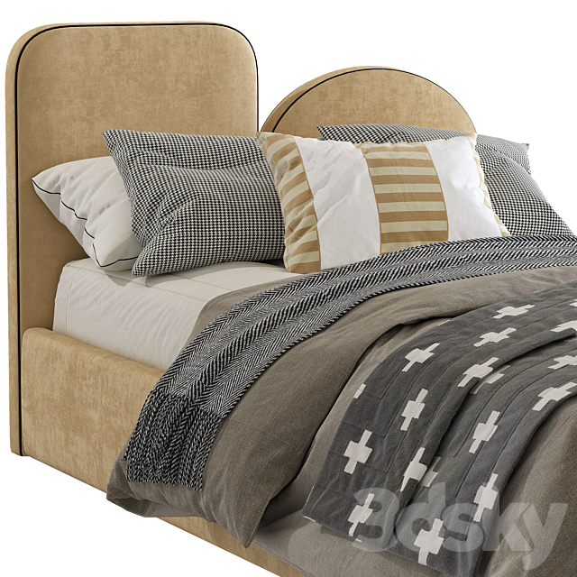 Bed with a soft headboard 9 3DSMax File - thumbnail 4