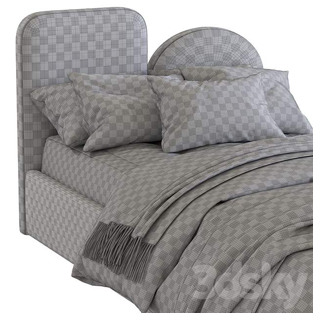 Bed with a soft headboard 9 3DSMax File - thumbnail 5