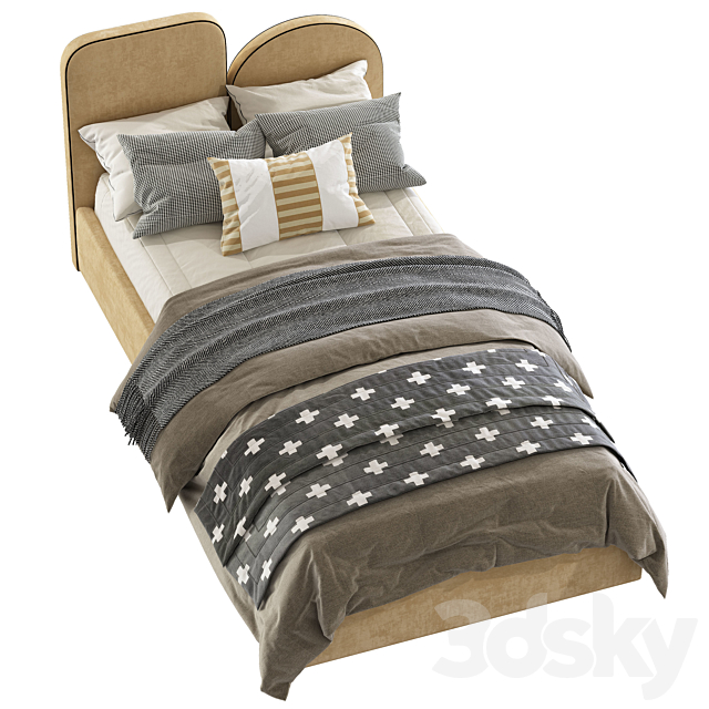 Bed with a soft headboard 9 3DSMax File - thumbnail 7