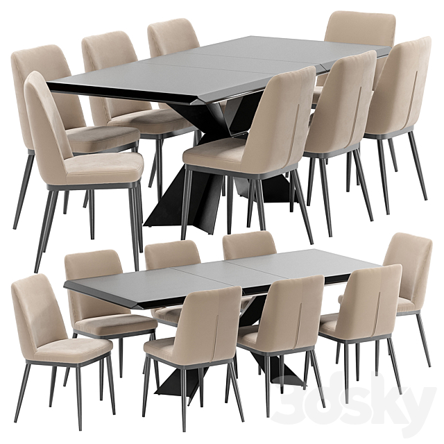 Joss Y249 dining chair and Cherry Esf T1712A table 3DSMax File - thumbnail 3
