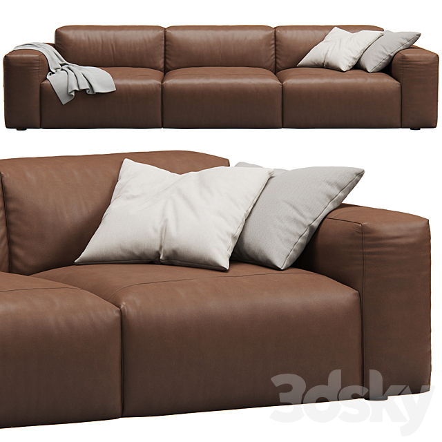 Leather 3seat Cloud Sofa by Prostoria 3DSMax File - thumbnail 2