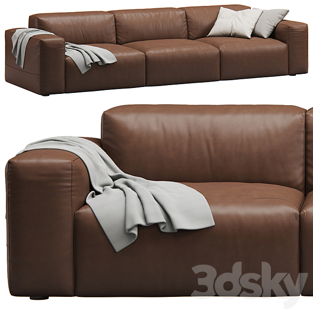 Leather 3seat Cloud Sofa by Prostoria 3DSMax File - thumbnail 3