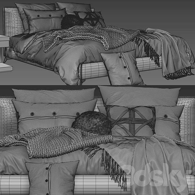 Meridiani Stone Up Bed 3DSMax File - thumbnail 4