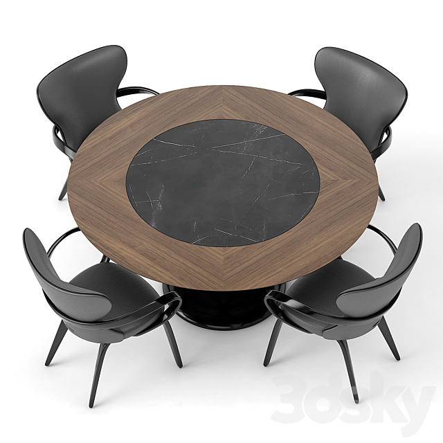 group with chairs apriori S (round table) OM 3d