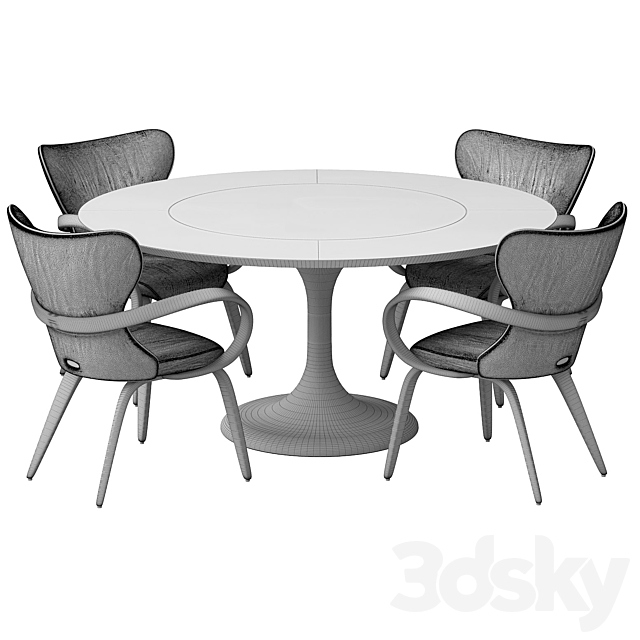 group with chairs apriori S (round table) OM 3dskyfree