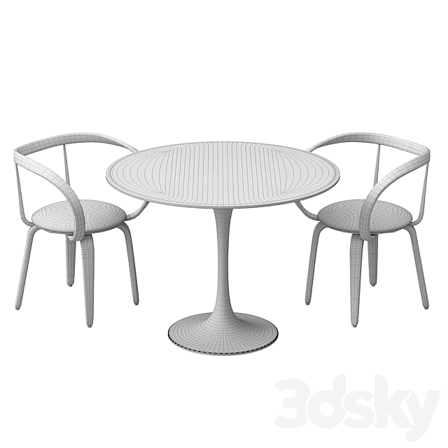 group with chairs apriori L (round table) OM 3dsky