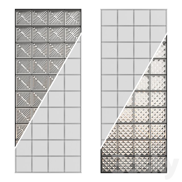 Glass Block Wall 01 3d