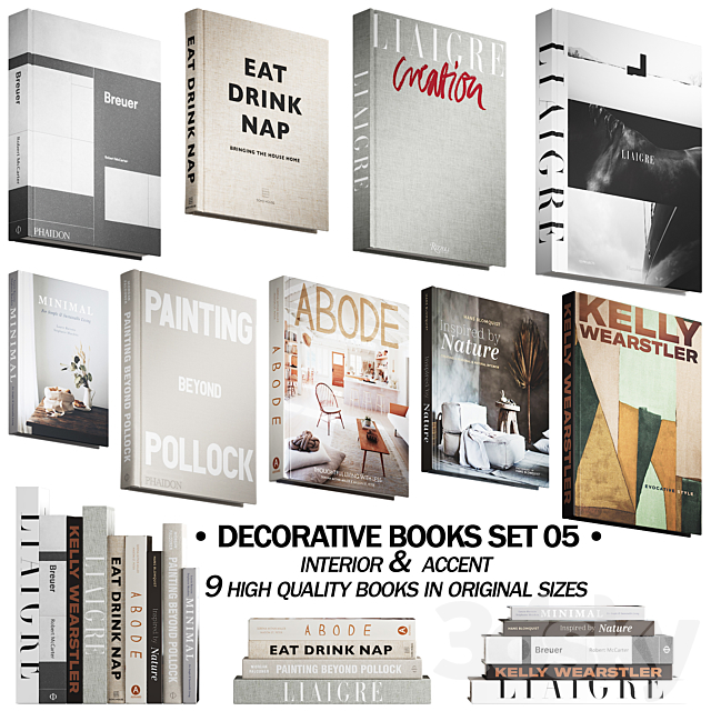 046_Decorative books set 05 neutral 02 3DSMax File - thumbnail 1