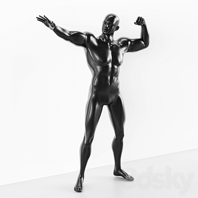 Man Muscle Pose Mannequin 3DSMax File - thumbnail 2