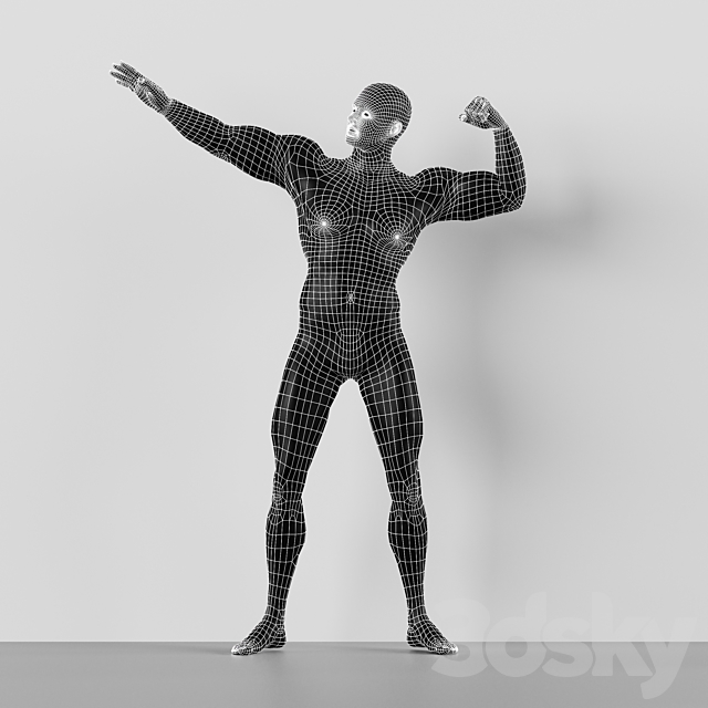 Man Muscle Pose Mannequin 3DSMax File - thumbnail 3