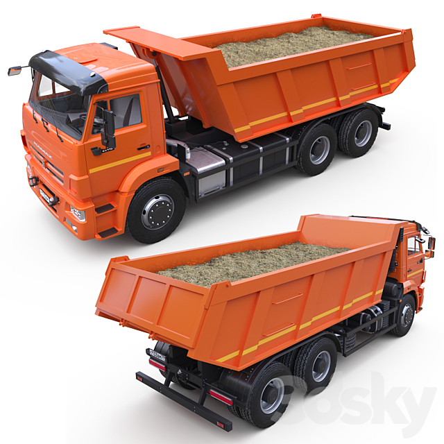 Dump truck on the KAMAZ-65115 chassis. 3dsky