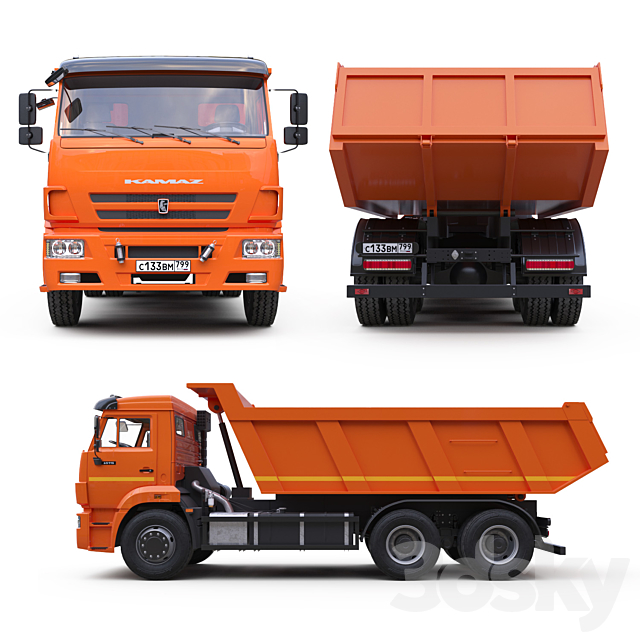 Dump truck on the KAMAZ-65115 chassis. 3d Download