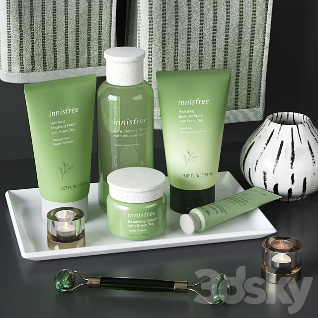 Innisfree Green Tea Cosmetics Decor Set 3DSMax File - thumbnail 2